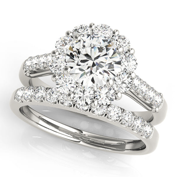 18K White Gold 1.88 ct Round Diamond Halo Ring