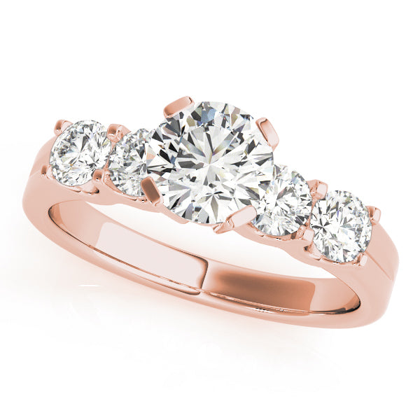 Rose Gold 1.24 ctw Single Row Diamond Engagement Ring