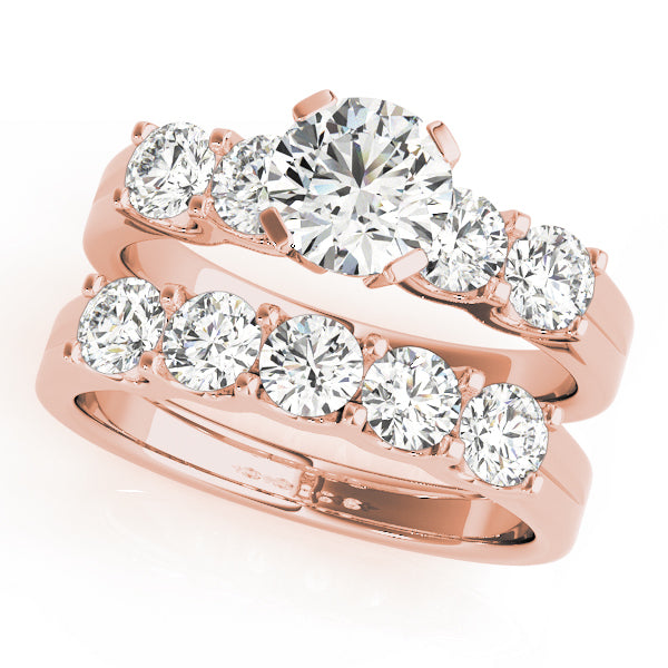 Rose Gold 1.24 ctw Single Row Diamond Engagement Ring