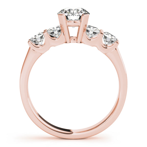 Rose Gold 1.24 ctw Single Row Diamond Engagement Ring