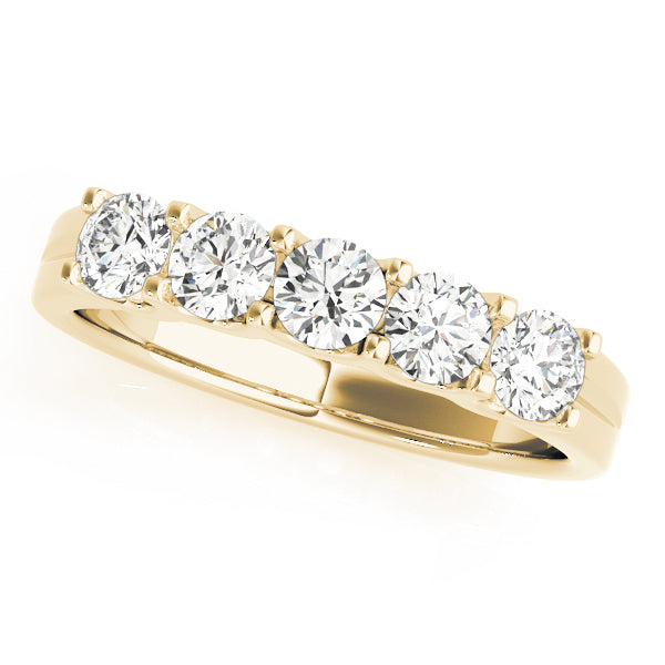 14K Yellow Gold 5-Stone Diamond Wedding Band