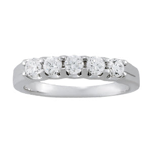 18K White Gold 5-Stone Diamond Wedding Ring