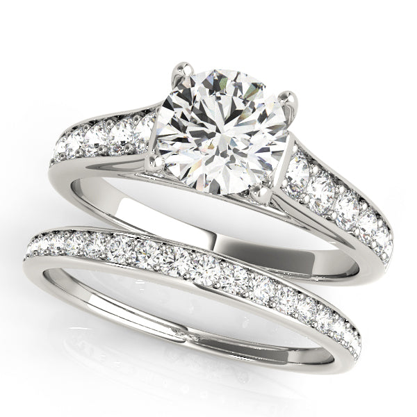 Single Row Diamond Engagement Ring