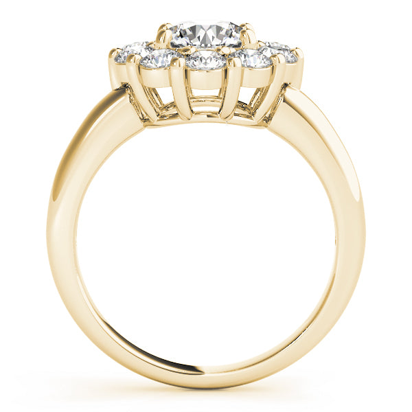 18K Yellow Gold 2 CT Diamond Halo Engagement Ring