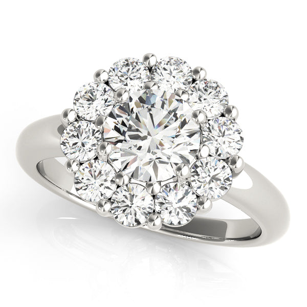 18K White Gold 2 CT Diamond Halo Engagement Ring