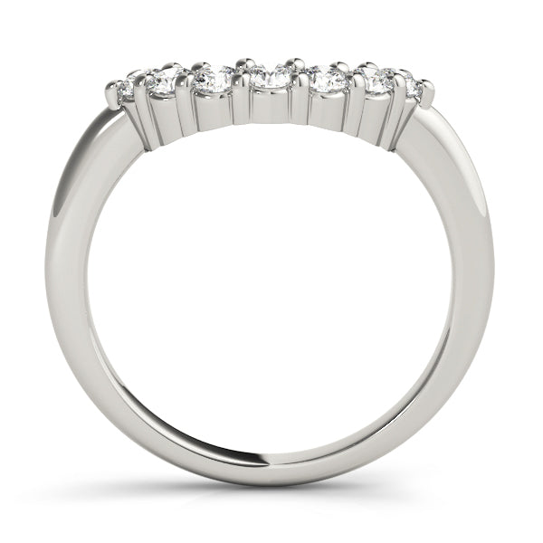 14K White Gold 7-Stone Diamond Wedding Band
