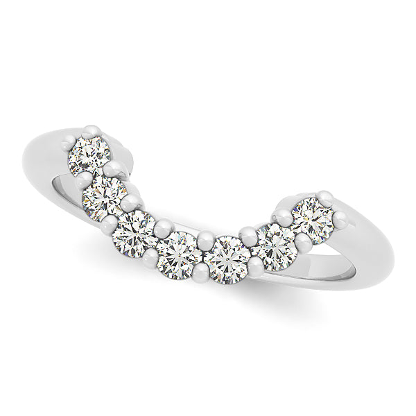 18K White Gold Round Diamond Wedding Ring