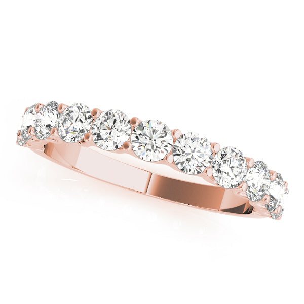 18K Rose Gold 1ctw Round Diamond Wedding Band