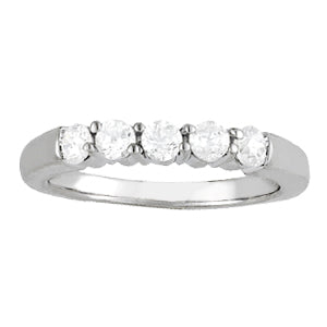 Platinum White 1/2 CT Diamond Wedding Ring
