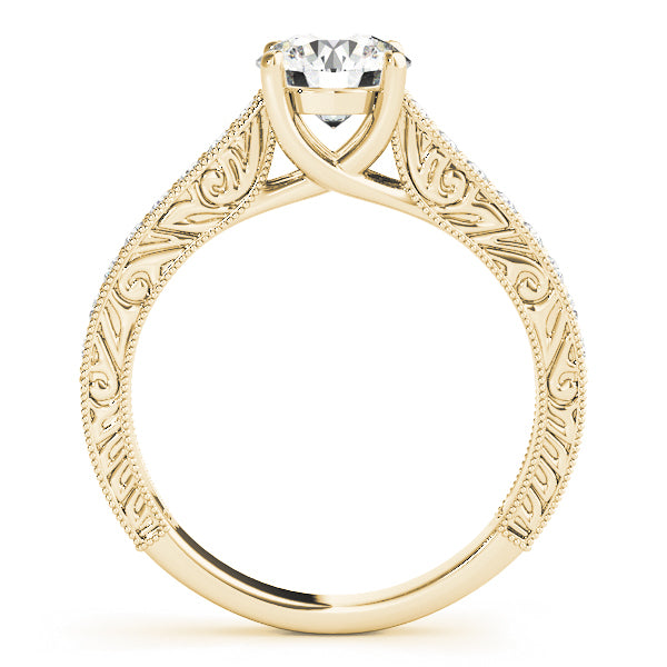 18K Yellow Gold Round Diamond Engagement Ring