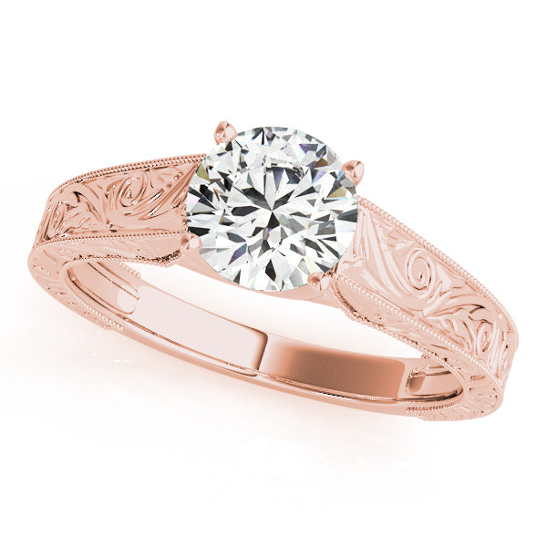 14K Rose Gold 1 CT Diamond Engagement Ring
