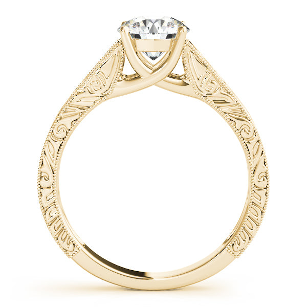 18K Yellow Gold 1 CT Round Diamond Engagement Ring