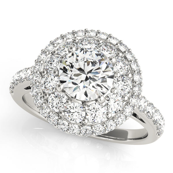 18K White Gold 2 CT Diamond Halo Engagement Ring