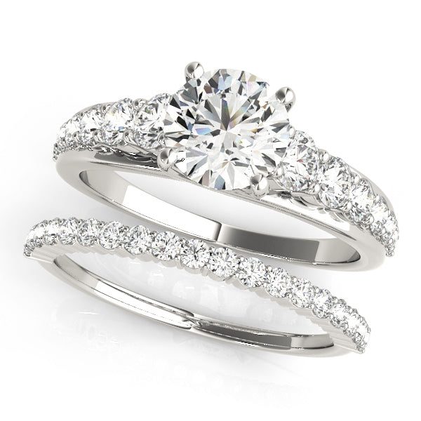 18K White Gold 1 CT Round Diamond Engagement Ring