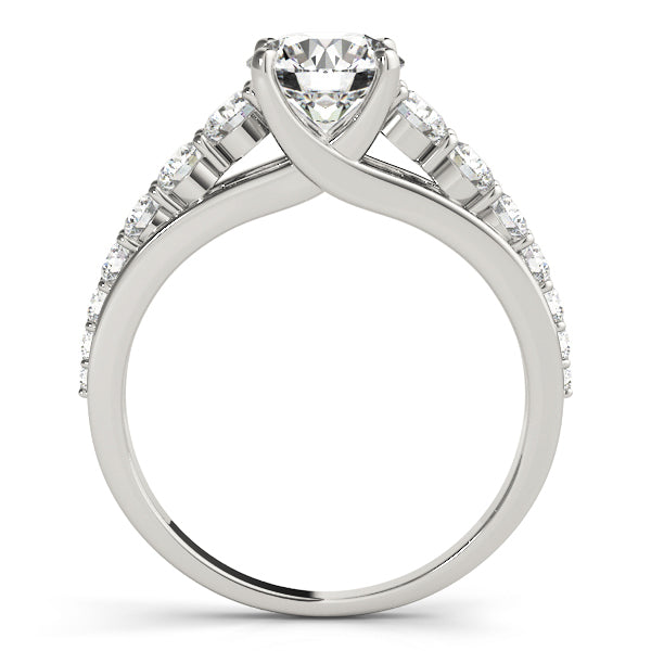 14K White Gold Round Diamond Engagement Ring