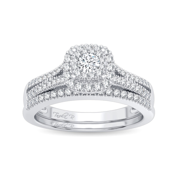 Sparkling 14K White Gold Lab Diamond Bridal Ring (0.38CT)
