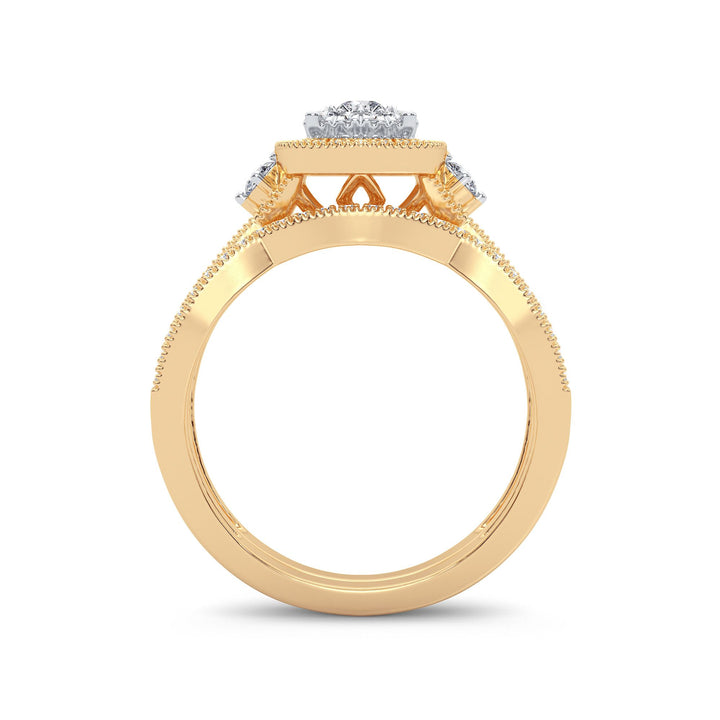 14K Yellow Gold Lab Diamond Bridal Ring - 0.50CT Elegance