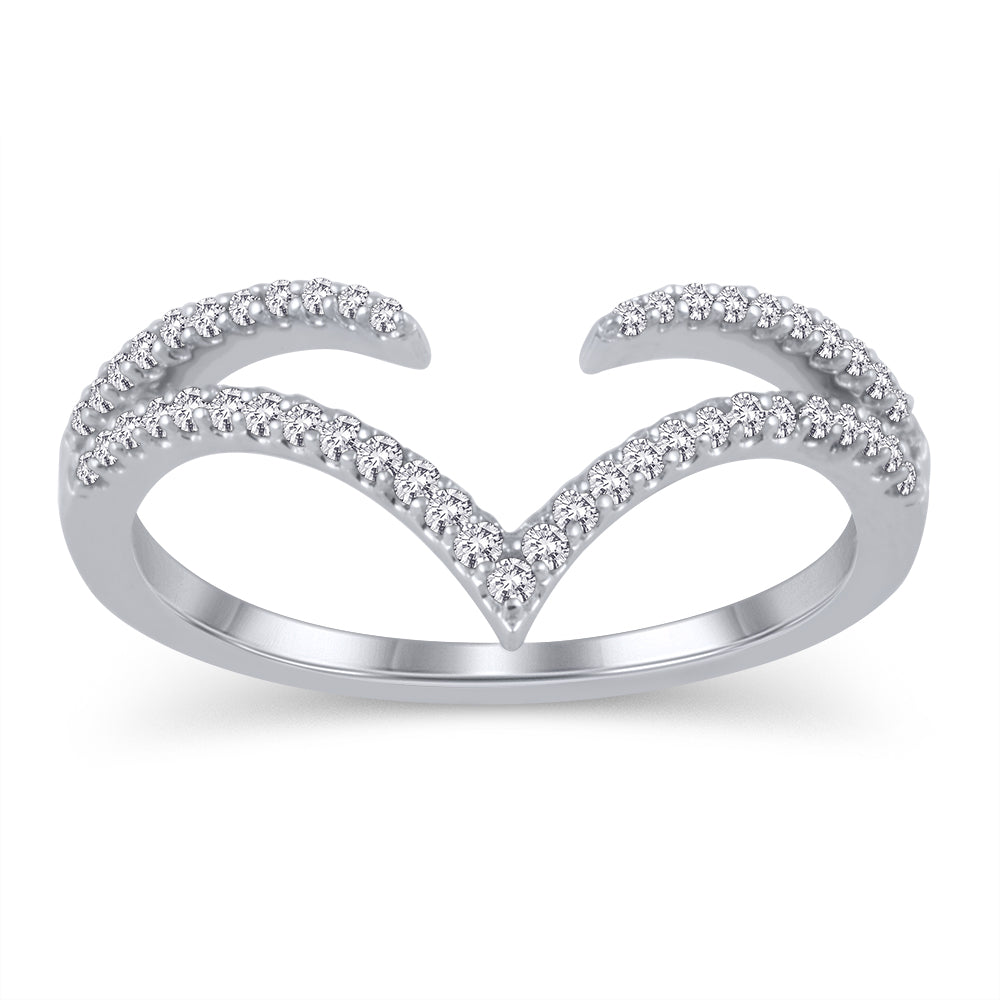 14K White Gold 0.50CT Lab Diamond Ring Enhancer Accent