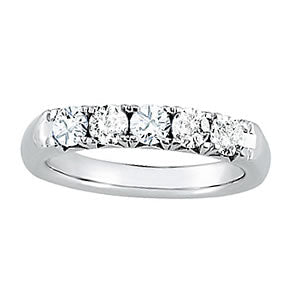 18K White Gold 5-Stone Diamond Wedding Ring