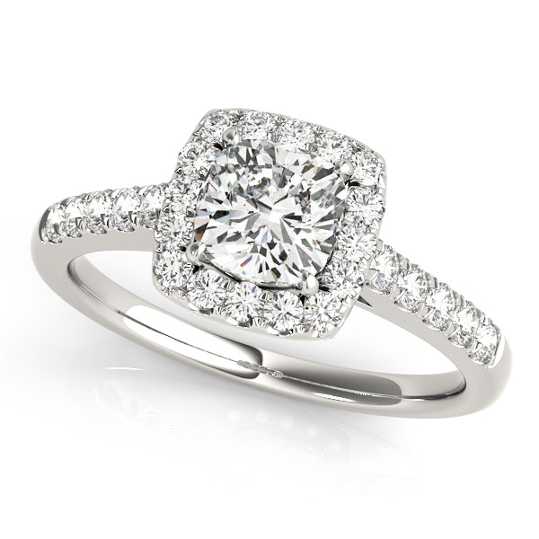 18K White Gold 1.33ctw Cushion Diamond Engagement Ring