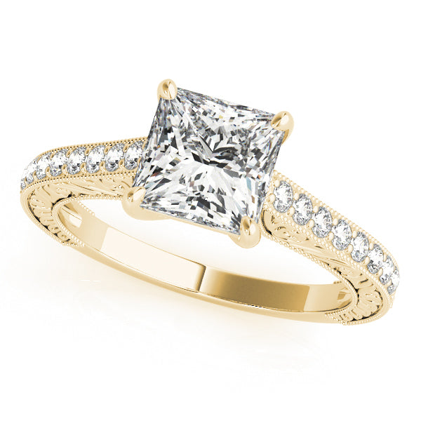 14K Yellow Gold 0.5 CT Diamond Engagement Ring