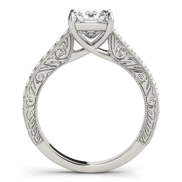 14K White Gold Diamond Single Row Engagement Ring