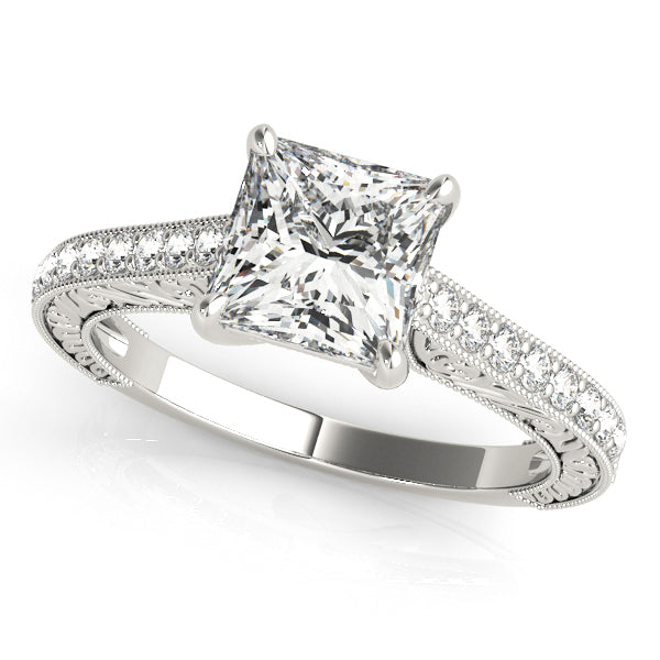 18K White Gold 0.5 CT Diamond Engagement Ring