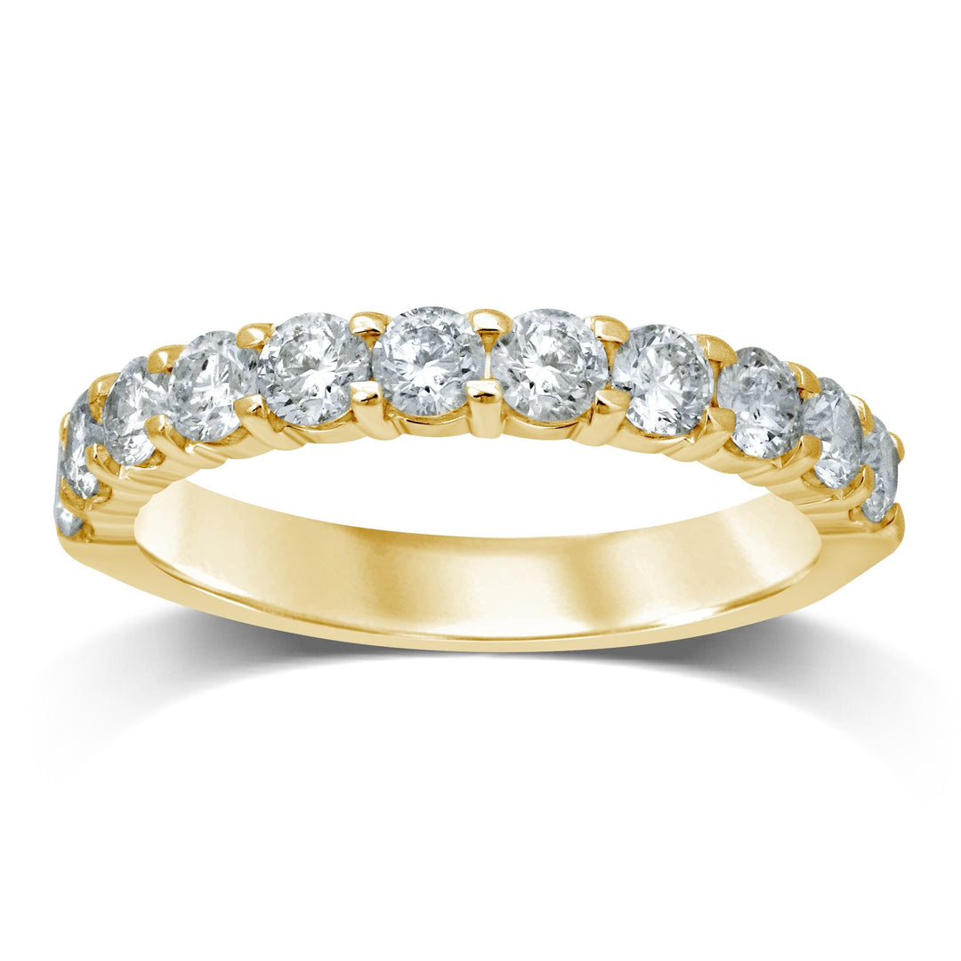 14K Yellow Gold Radiant Diamond Ladies Band (11-Stone Elegance)