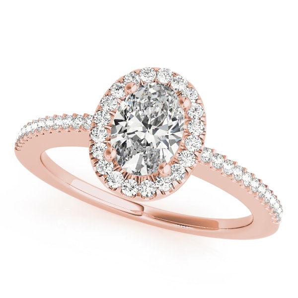 18K Rose Gold 1/2 ct tw Halo Diamond Engagement Ring