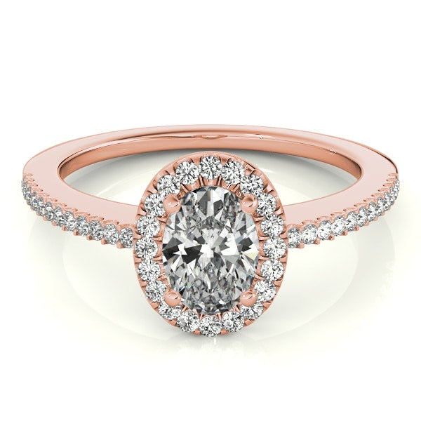 18K Rose Gold 1/2 ct tw Halo Diamond Engagement Ring