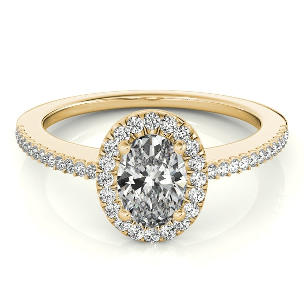 18K Yellow Gold 1/2 ct tw Halo Diamond Engagement Ring