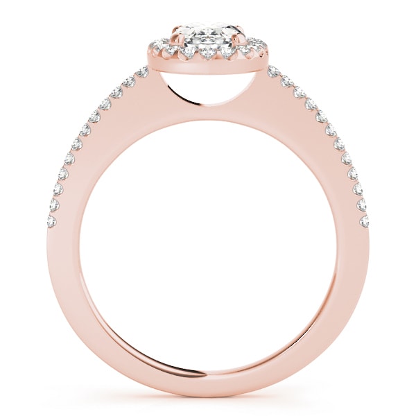 14K Rose Gold 1/2 ct tw Halo Diamond Engagement Ring