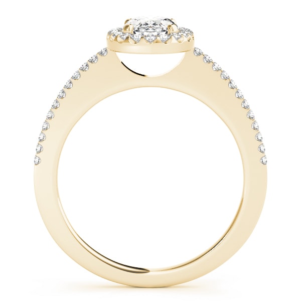 14K Yellow Gold 1/2 ct tw Halo Diamond Engagement Ring