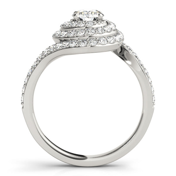 Platinum 1.75 ctw Round Diamond Halo Engagement Ring