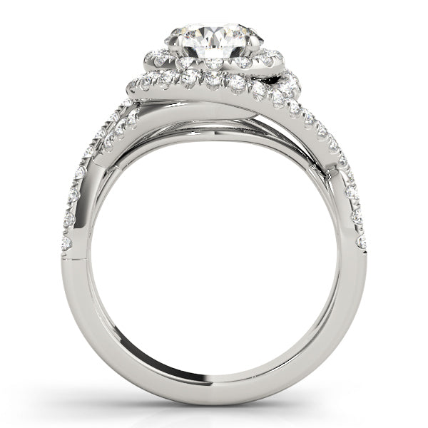18K White Gold 1 ct Diamond Halo Engagement Ring