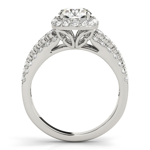 18K White Gold 1 ct Diamond Halo Engagement Ring