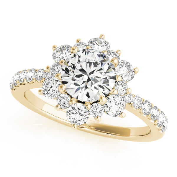 14K Yellow Gold Round Diamond Engagement Ring 1.875ctw