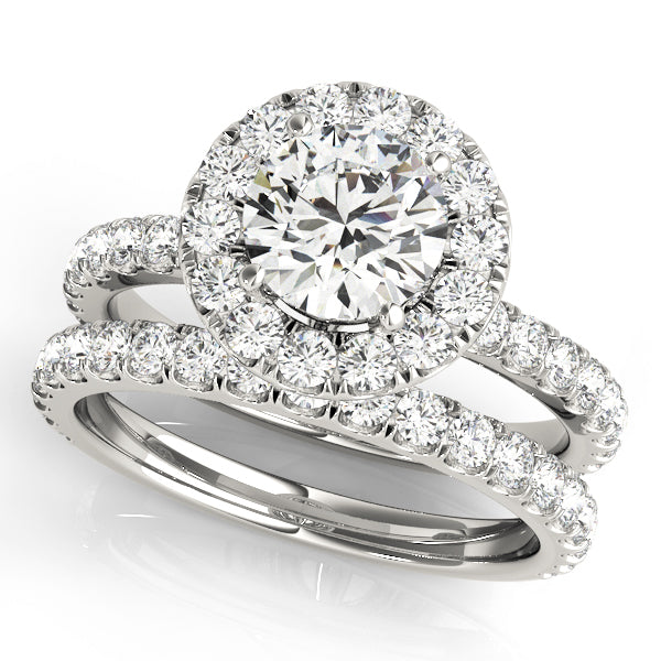 18K White Gold 1.5 ctw Round Diamond Halo Ring