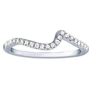 18K White Gold 1/8 ct Diamond Wedding Band