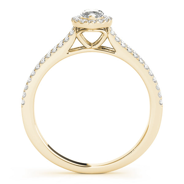18K Yellow Gold Marquise Diamond Engagement Ring