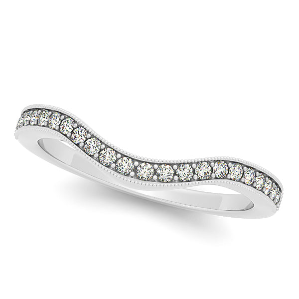 14K White Gold 0.22ctw Diamond Wedding Band