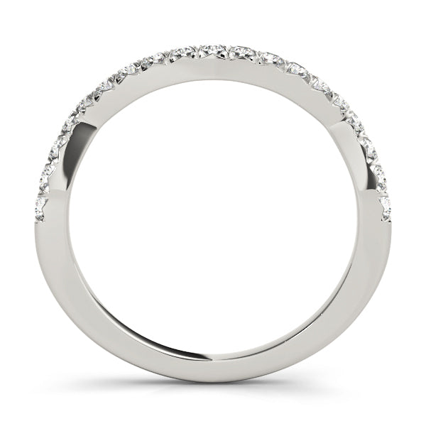 14K White Gold 0.19ctw Diamond Wedding Band