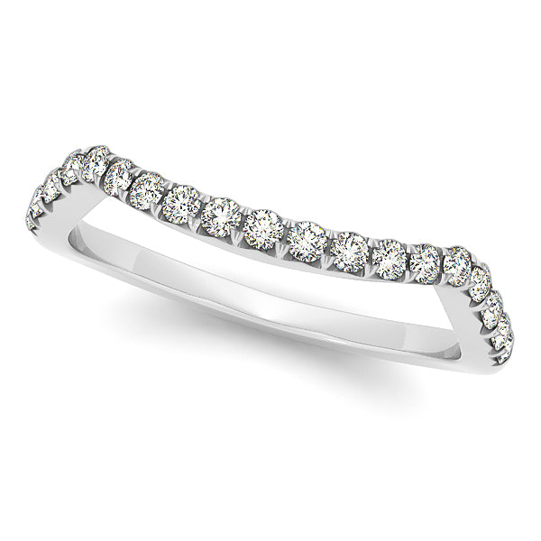 14K White Gold 0.19ctw Diamond Wedding Band