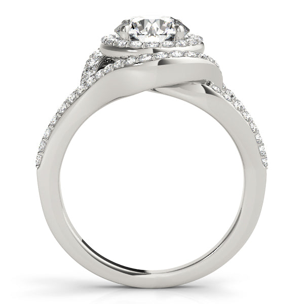 Platinum 1.75 ctw Round Diamond Halo Engagement Ring