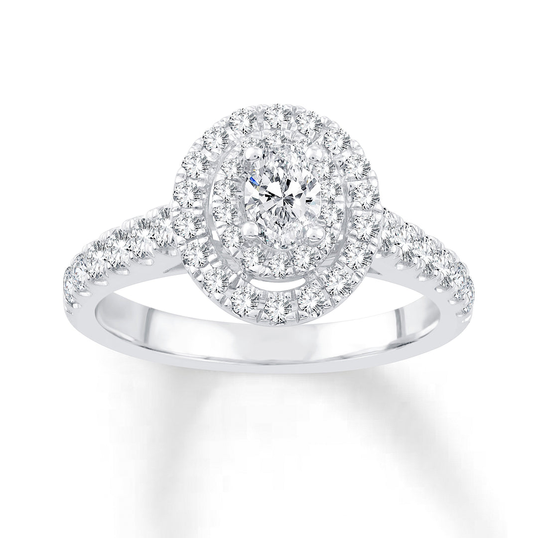 Brilliant 14k White Gold 1CT Lab Diamond Engagement Ring