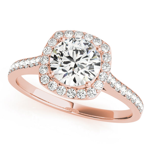 18K Rose Gold 1.33ctw Round Diamond Halo Ring