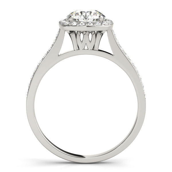 14K White Gold 1 CT Diamond Halo Engagement Ring