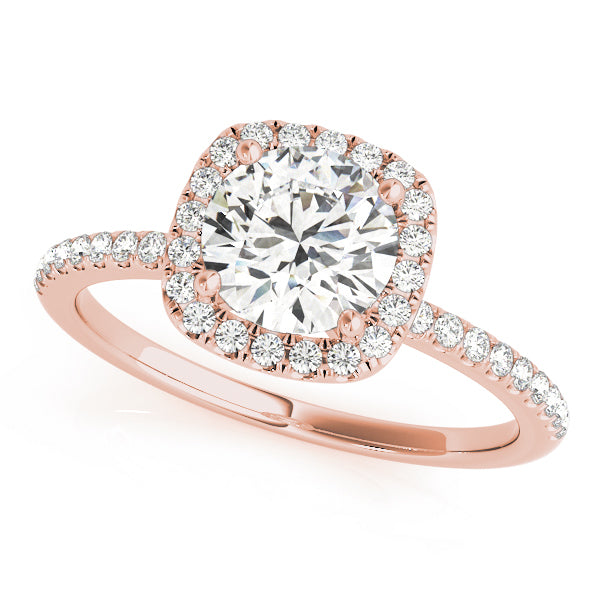 18K Rose Gold 1.20 ctw Diamond Halo Engagement Ring