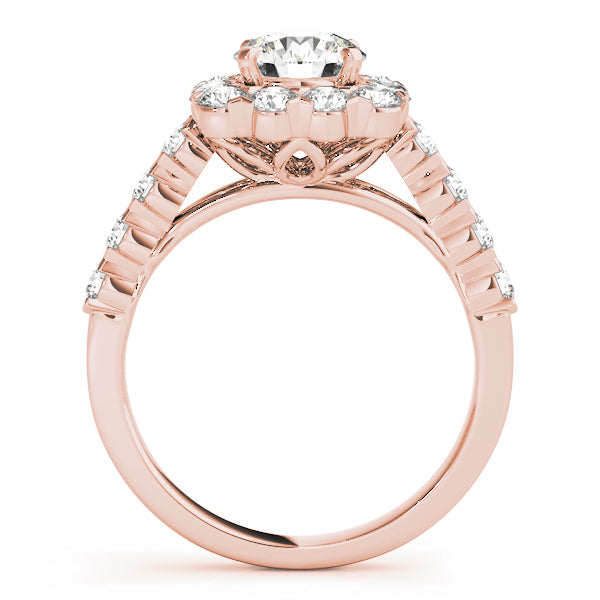 18K Rose Gold 2.25 ctw Diamond Halo Engagement Ring