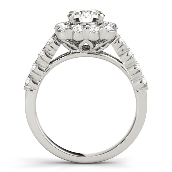 Platinum 2.25 ct Round Diamond Halo Engagement Ring